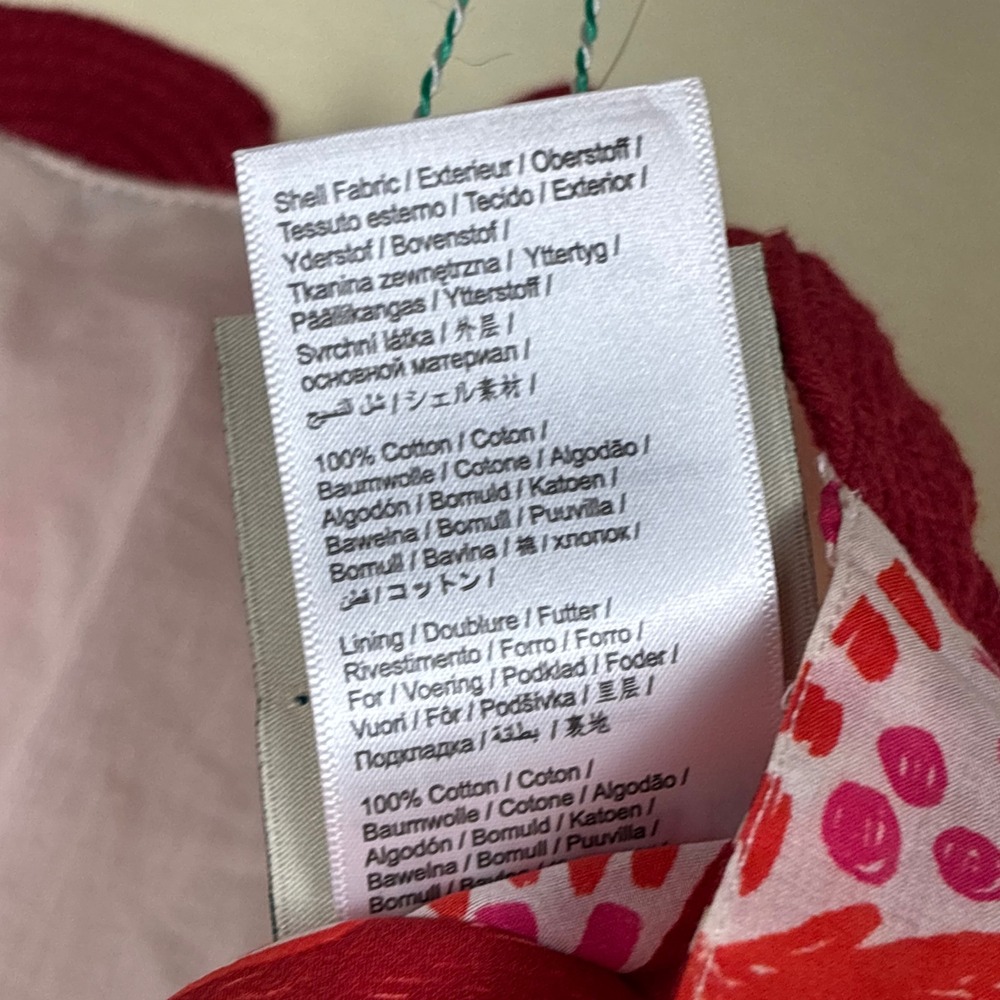 NWT FARM RIO 100% Cotton Tiles Printed Crop Top Red Motif Women Size XL Tie Back - Picture 11 of 13